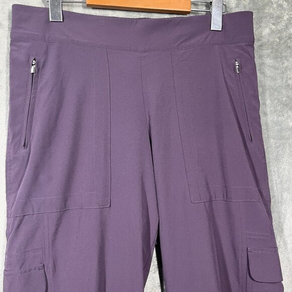 Athleta Chelsea Cargo Lined Pant Womens 10 Tall Purple Gray Pockets - Picture 5 of 9